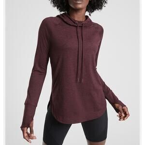 Athleta Women's Uptempo Hoodie Sweatshirt Workout Activewear Maple Red Small‎